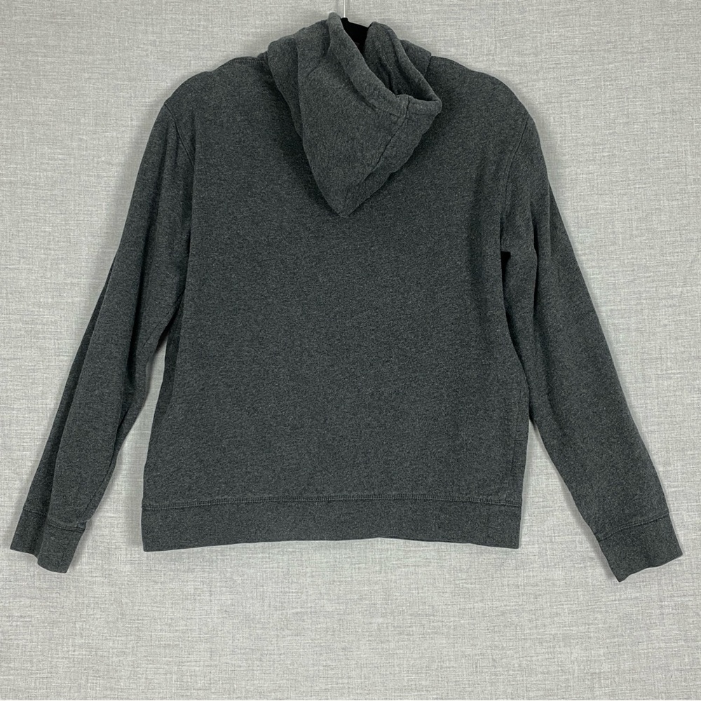 Quicksilver Hoodie Sz Medium Dark Gray Spell Out Kangaroo Pouch Pocket - Picture 2 of 12